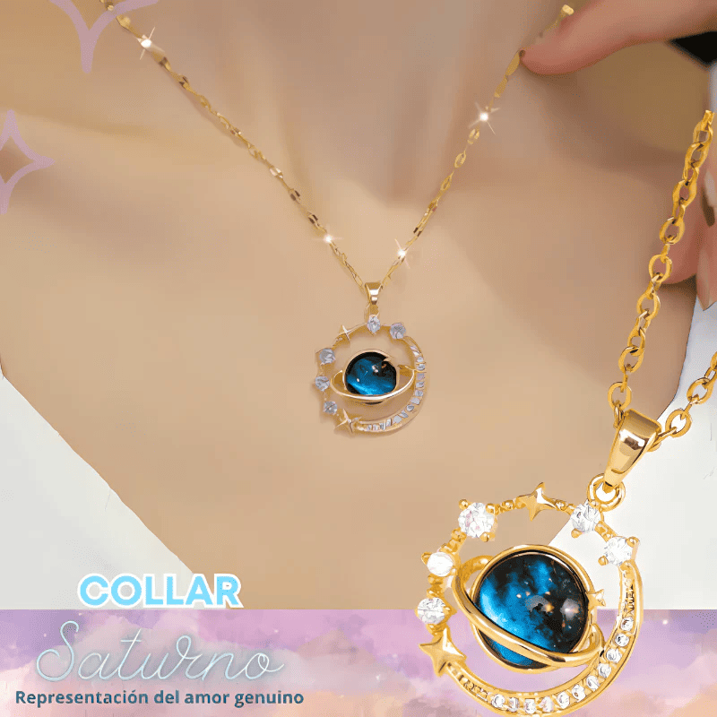 Collar Saturno + Caja Regalo