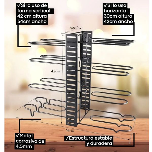 Organizador de ollas 3 en 1 - BemCuidar